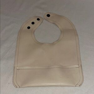 Gather Bib - Cream Leatherette Baby Bib